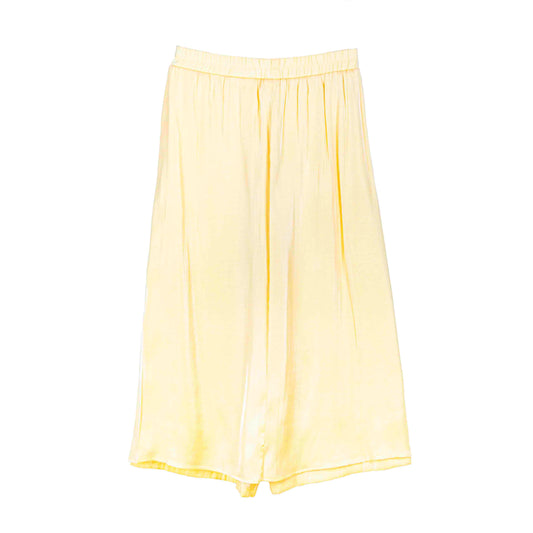 Pleated Wide-Leg Garter Pants