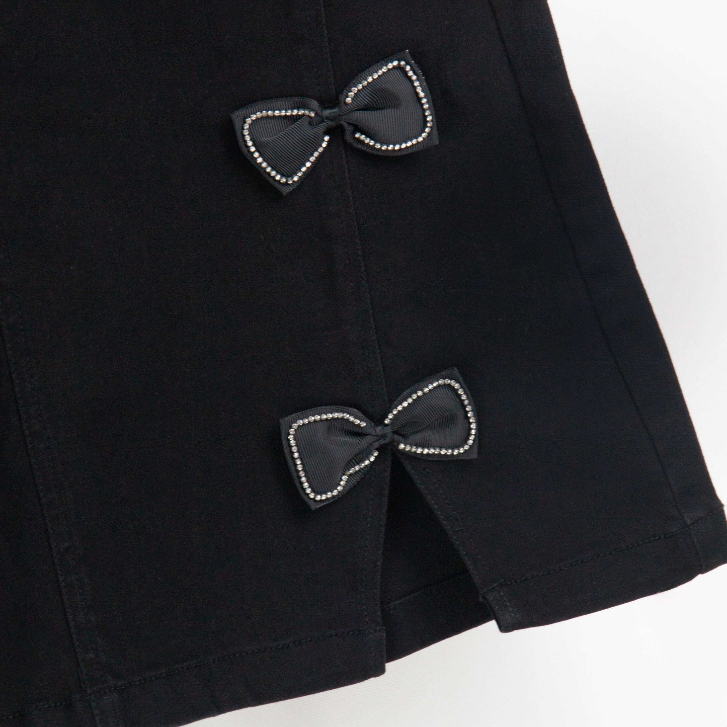 Black Bow-Embellished Skirt