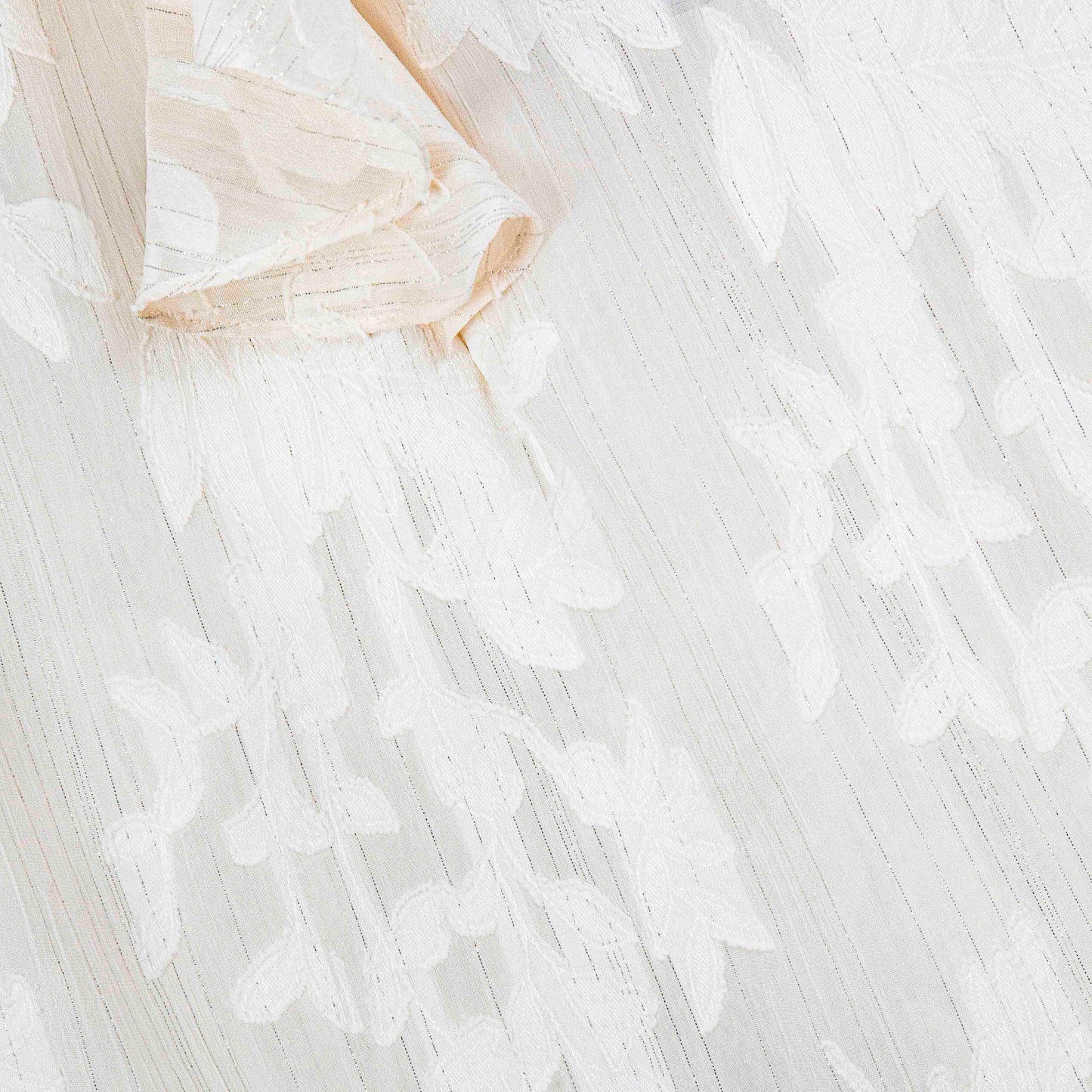Semi-Sheer Light Nude Ruffle Blouse