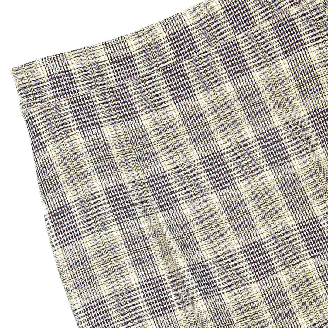 Plaid Asymmetric Ruffle Skirt