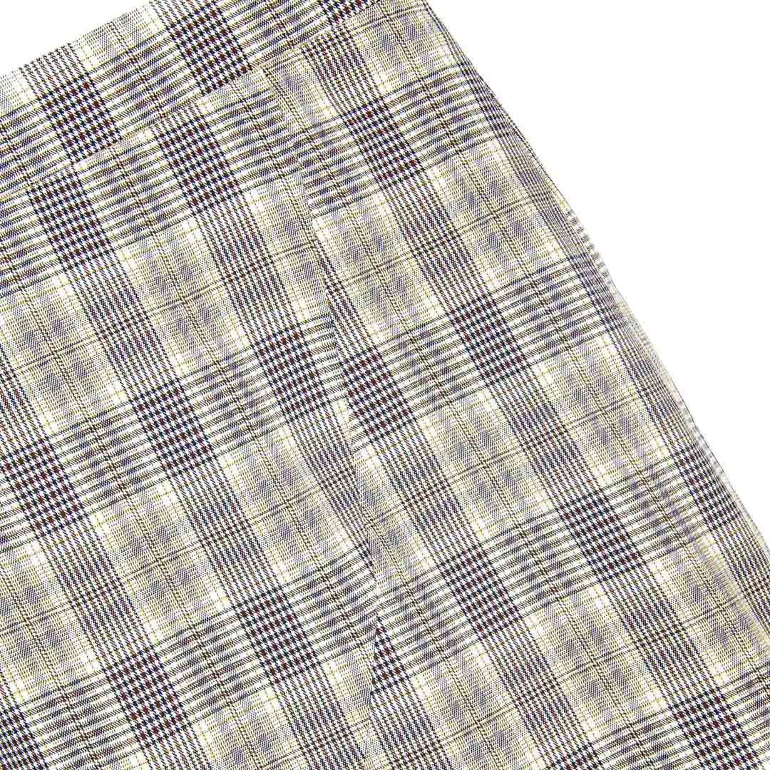 Plaid Asymmetric Ruffle Skirt