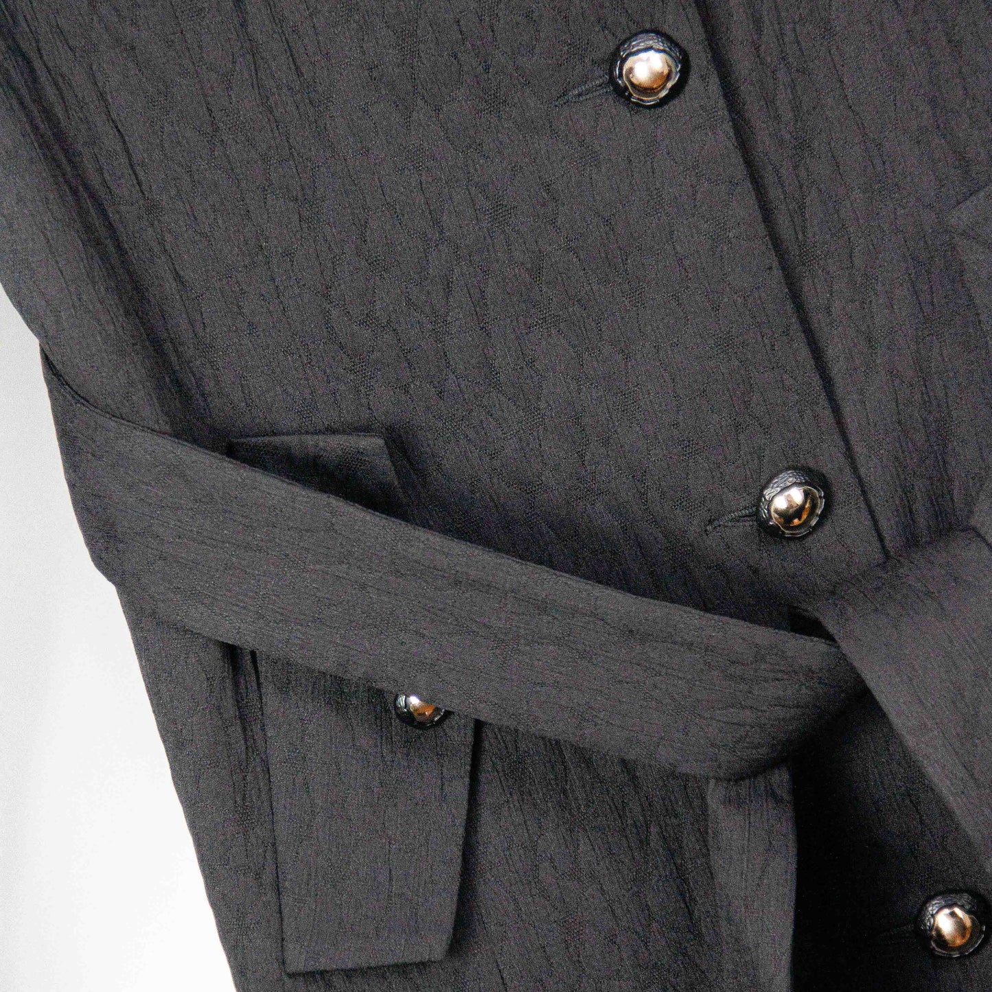 Raven Belted Button Coat