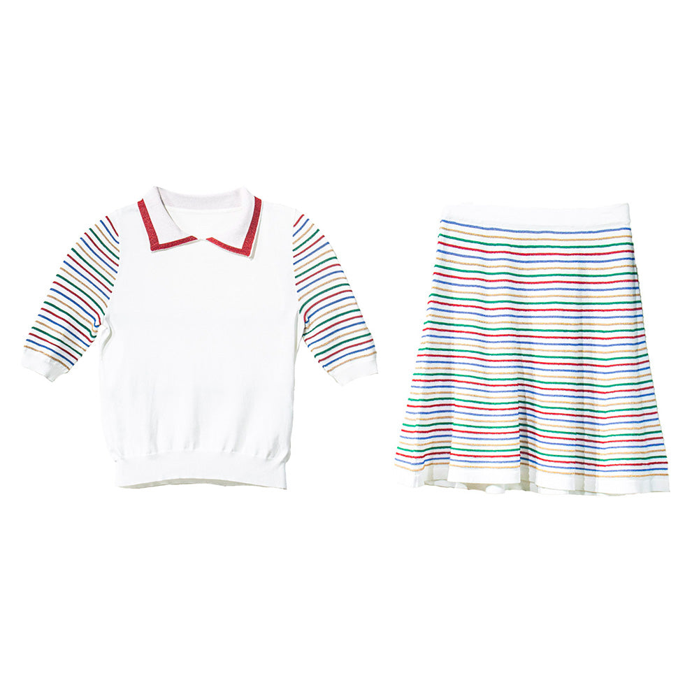 Vibrant Striped Knitted Coordinates