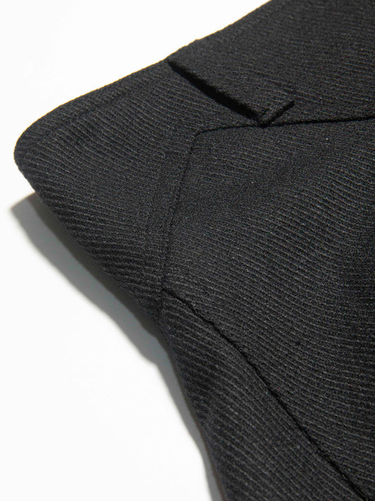 Structured Black Paneled Skirt