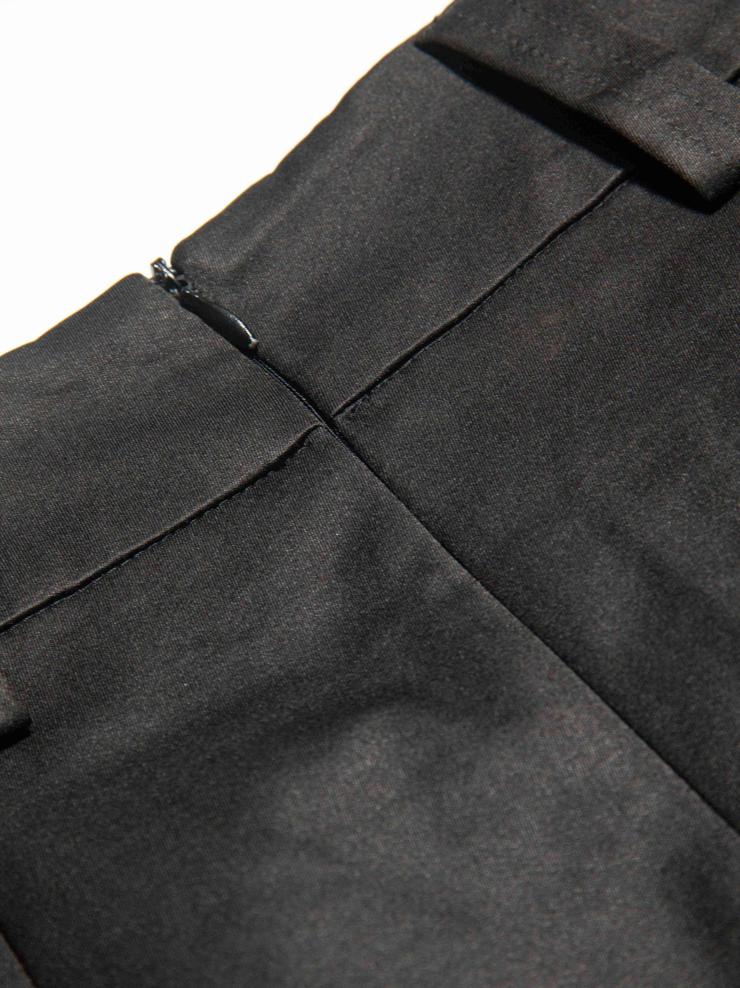Structured Pleat Detail Black Skirt