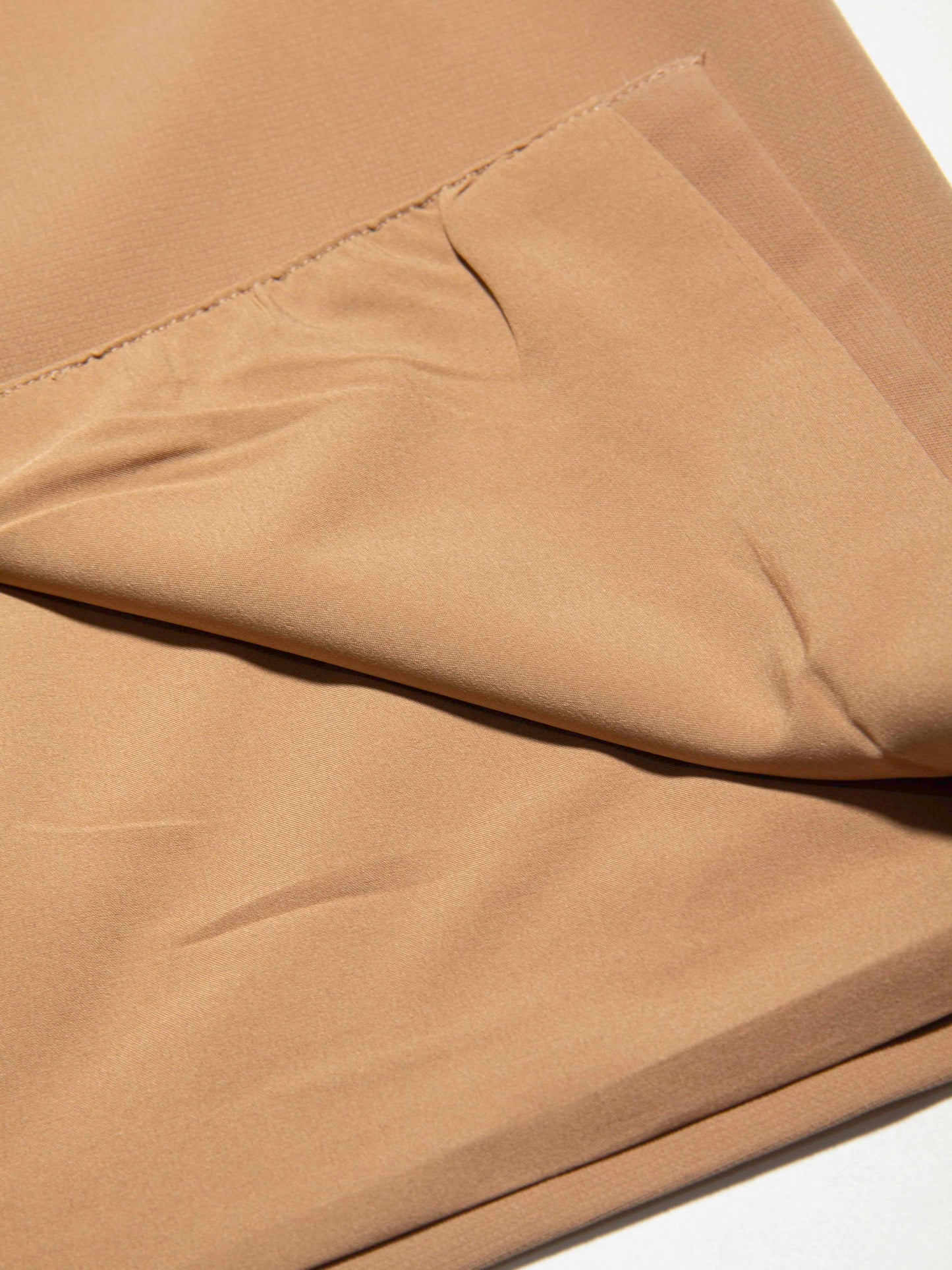 Beige Overlap Skirt with Gold Square Buttons