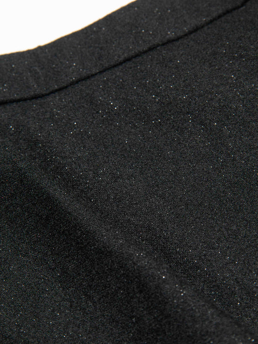 Textured Overlay Black Mini Skirt