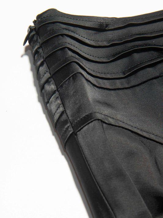 Pleated Waist Pencil Skirt