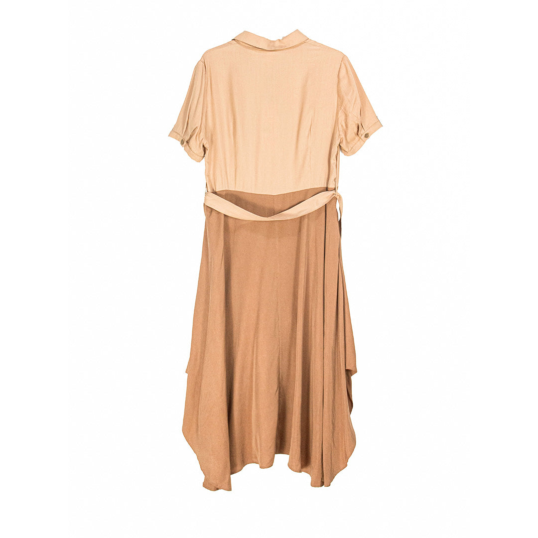 Earthen Hues Pocketed Midi Dress