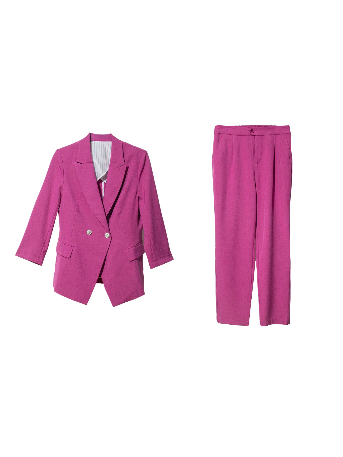 Double-Breasted Button Suit Set