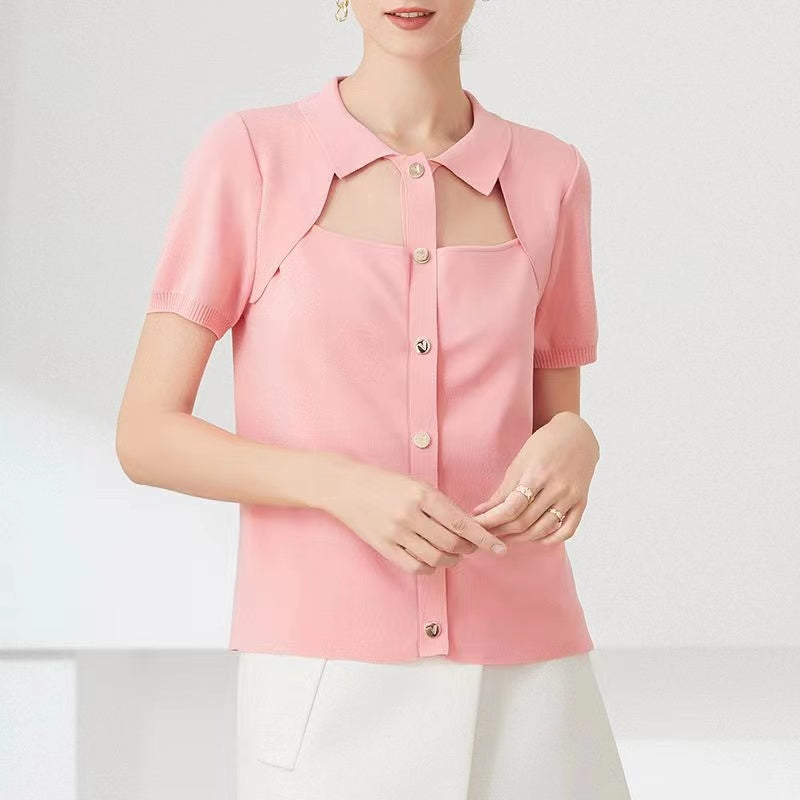 Chic Button-Up Knit Top