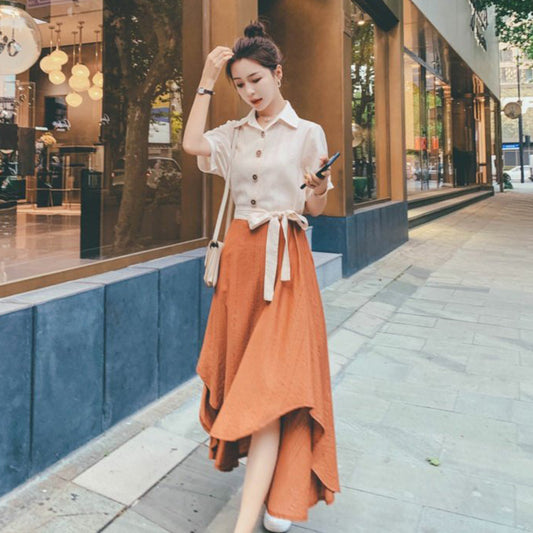 Earthen Hues Pocketed Midi Dress