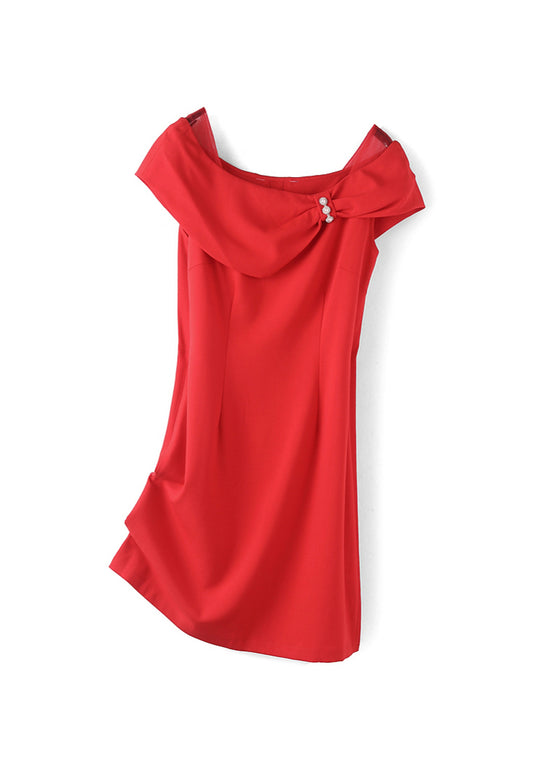 Pearl Bow Mini Dress