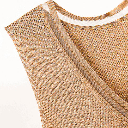 Caramel V-neck Top