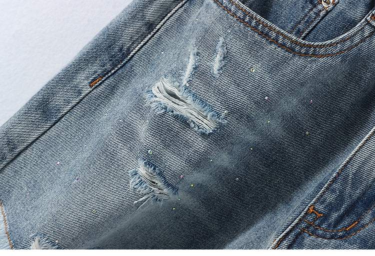 Distressed Denim Charm Shorts