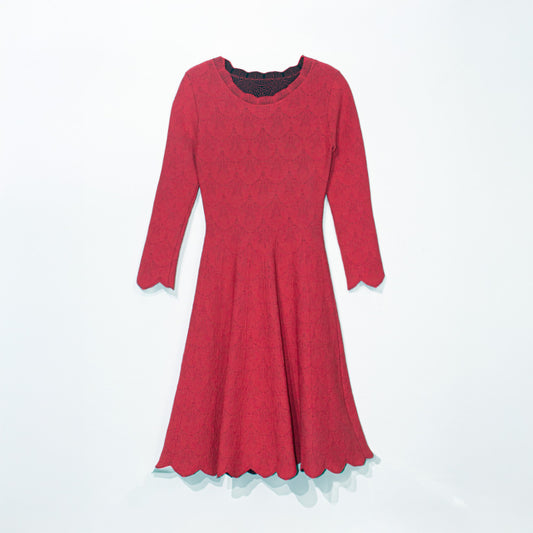 Knitted Vibrant Red Elegance Dress