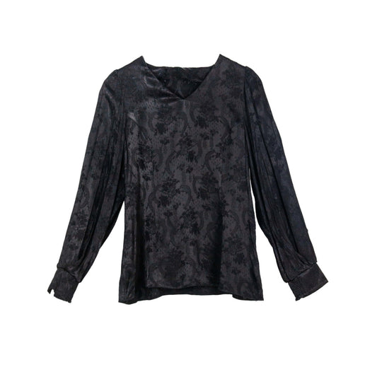 Textured Black Blouse