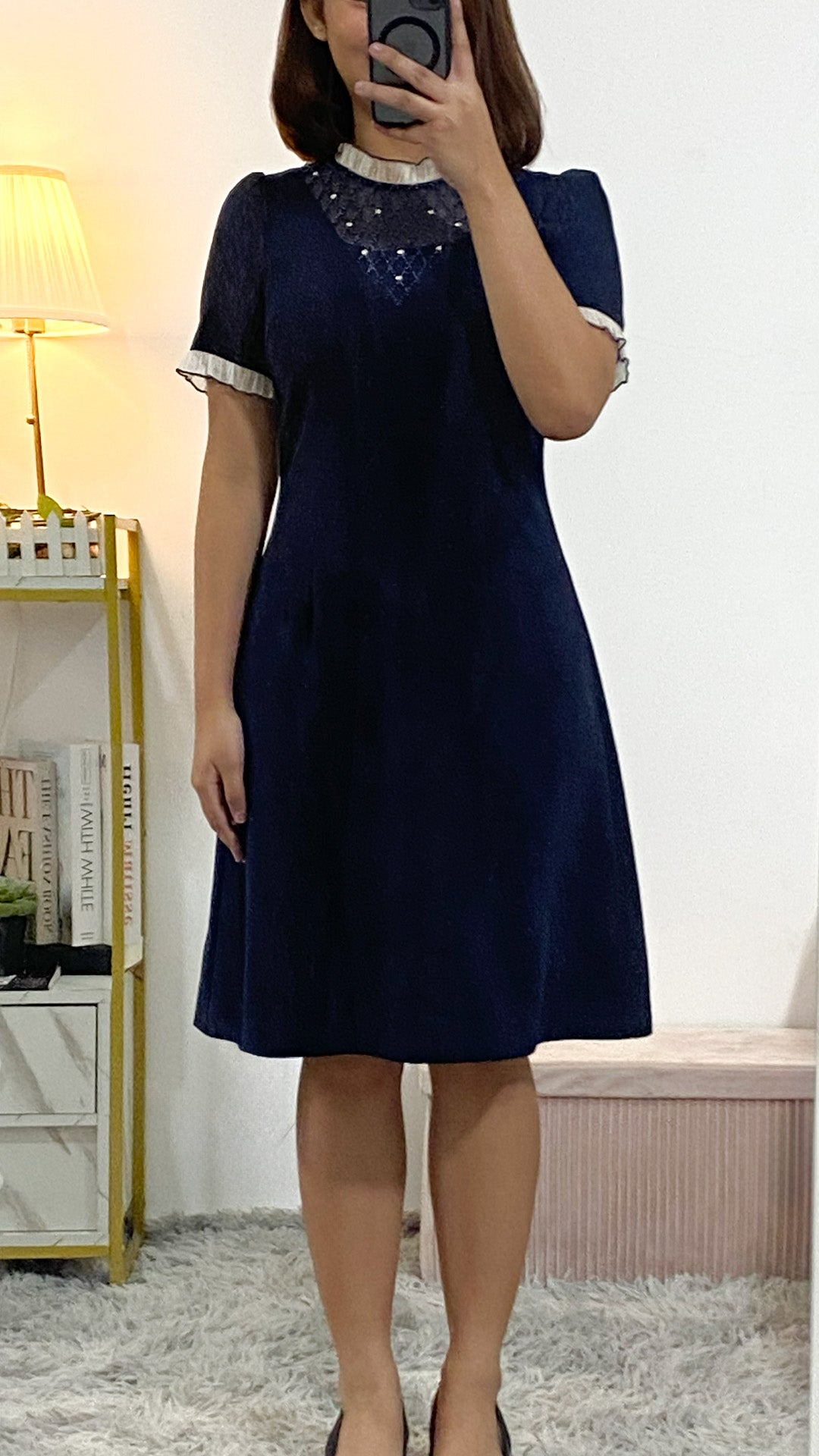 Ruffled Yoke A-Line Dress