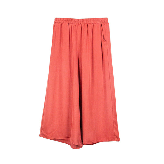 Red Wide-Leg Garter Pants