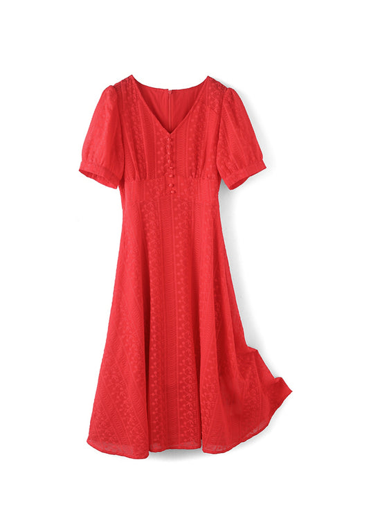 Fiery Red Lace Dress