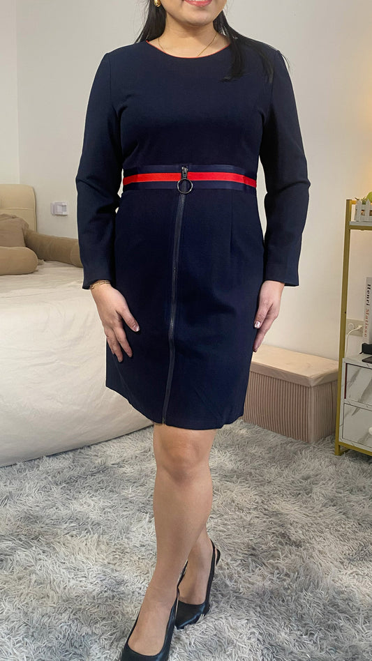 Navy Zip Dress