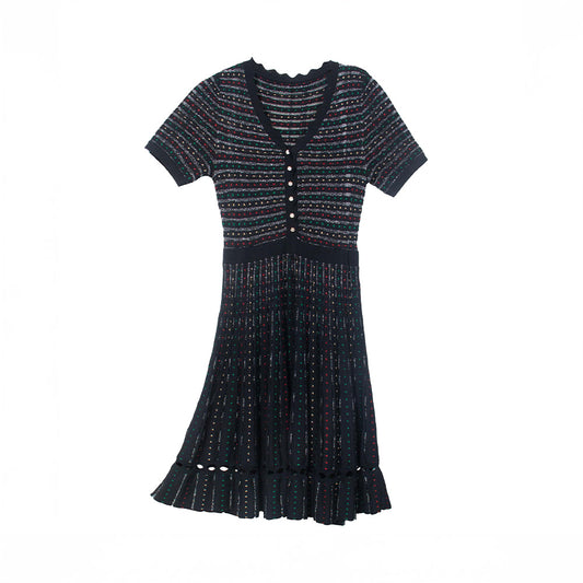Midnight Confetti Pointelle Dress