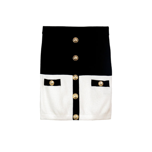 Monochrome Luxe Knitted Skirt
