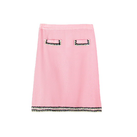 Pink Knit Pocket Skirt