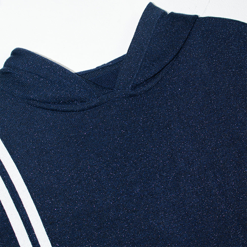 Knitted Shimmey Hooded Vneck Dress