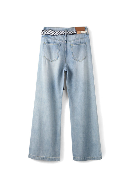 Casual Wide-Leg Denim Pants