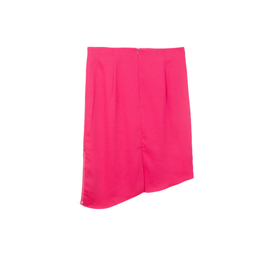 Pink Asymmetrical Skirt with Beaded Accent