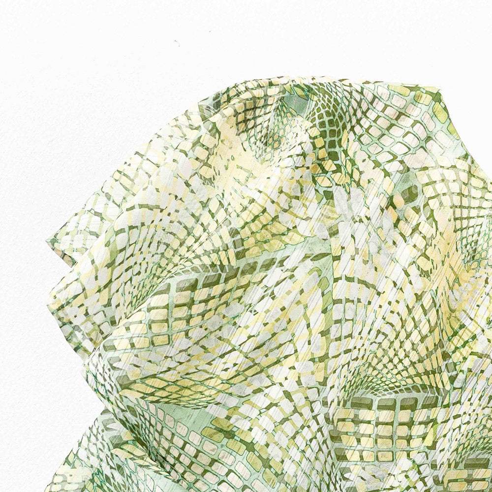 Mosaic Charm Tie-Neck Blouse