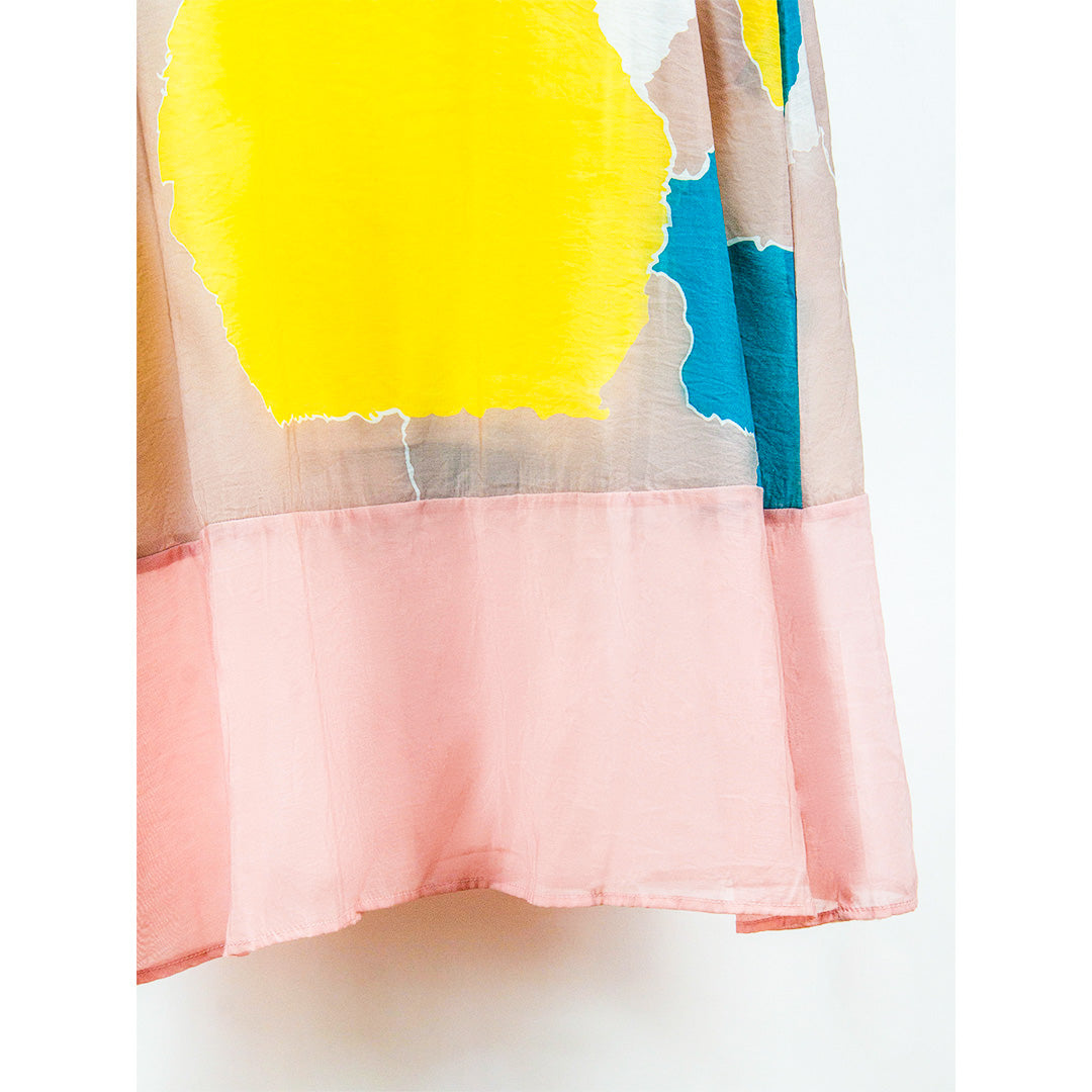 Color-Block Abstract T-Shirt Dress