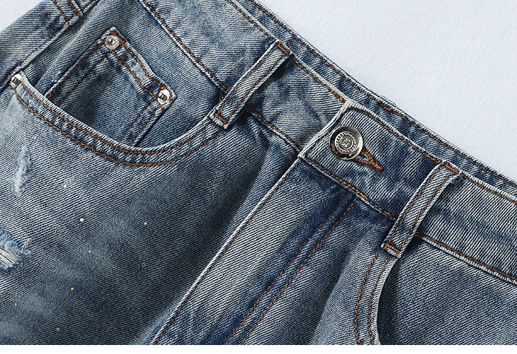 Distressed Denim Charm Shorts