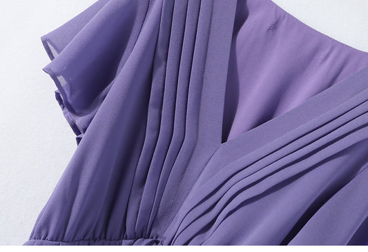 Draped V-Neck Dress
