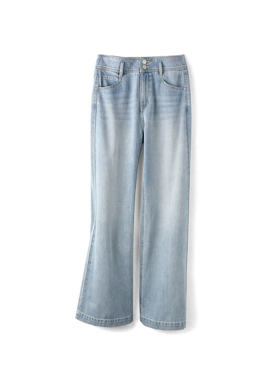 Casual Wide-Leg Denim Pants