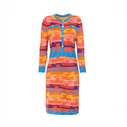 Knitted Vibrant Fusion Knit Dress