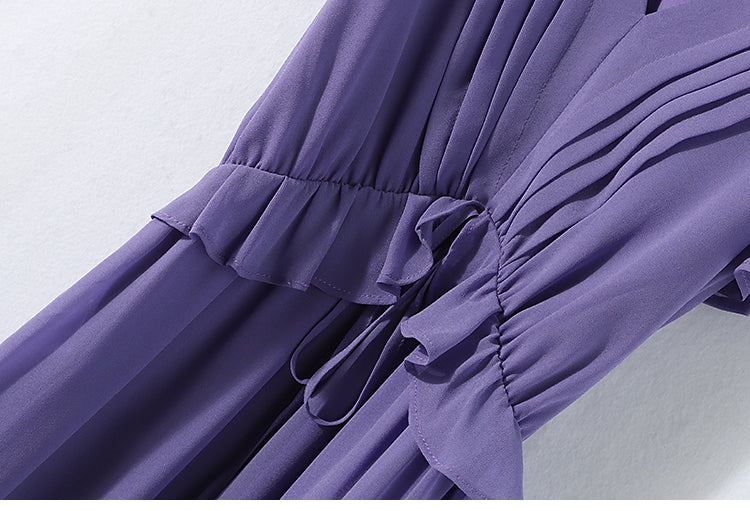 Draped V-Neck Dress