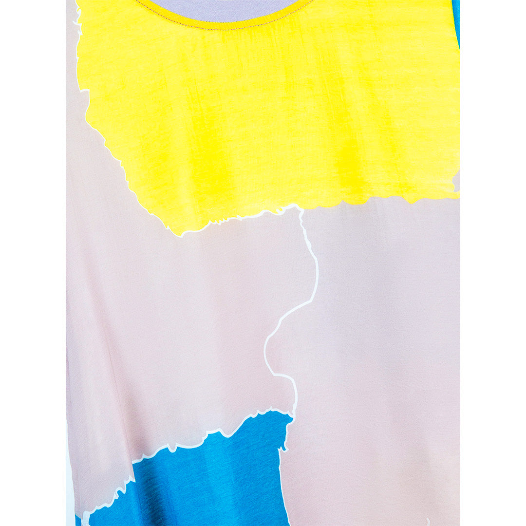 Color-Block Abstract T-Shirt Dress