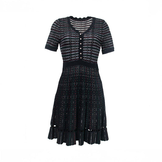 Midnight Confetti Pointelle Dress