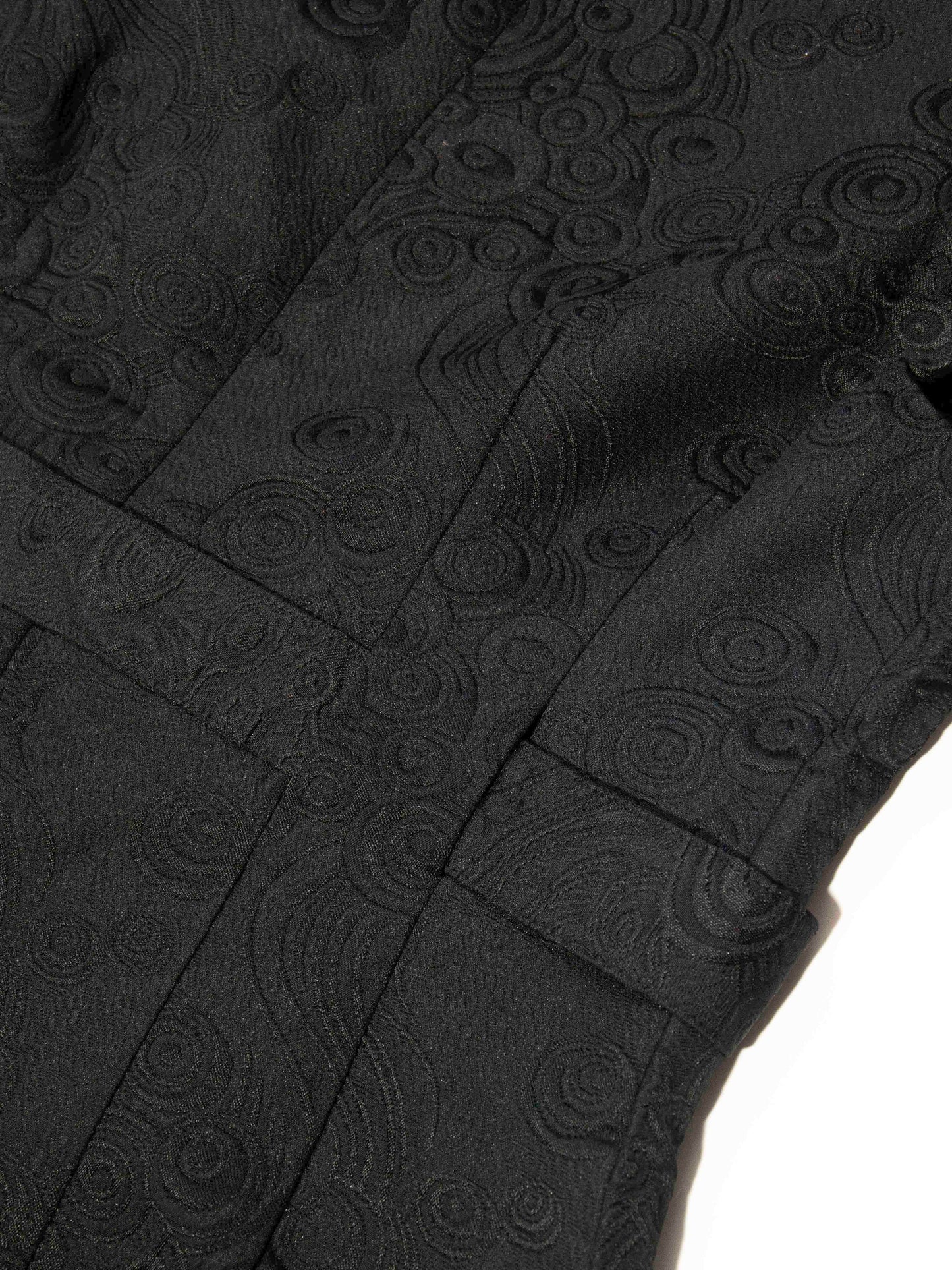 Black Textured Belted Shift Dress