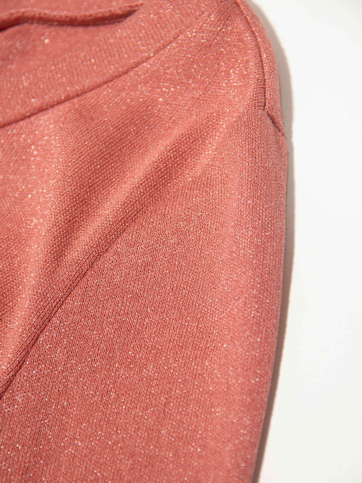 Rosy Shimmer Tie-Waist Dress