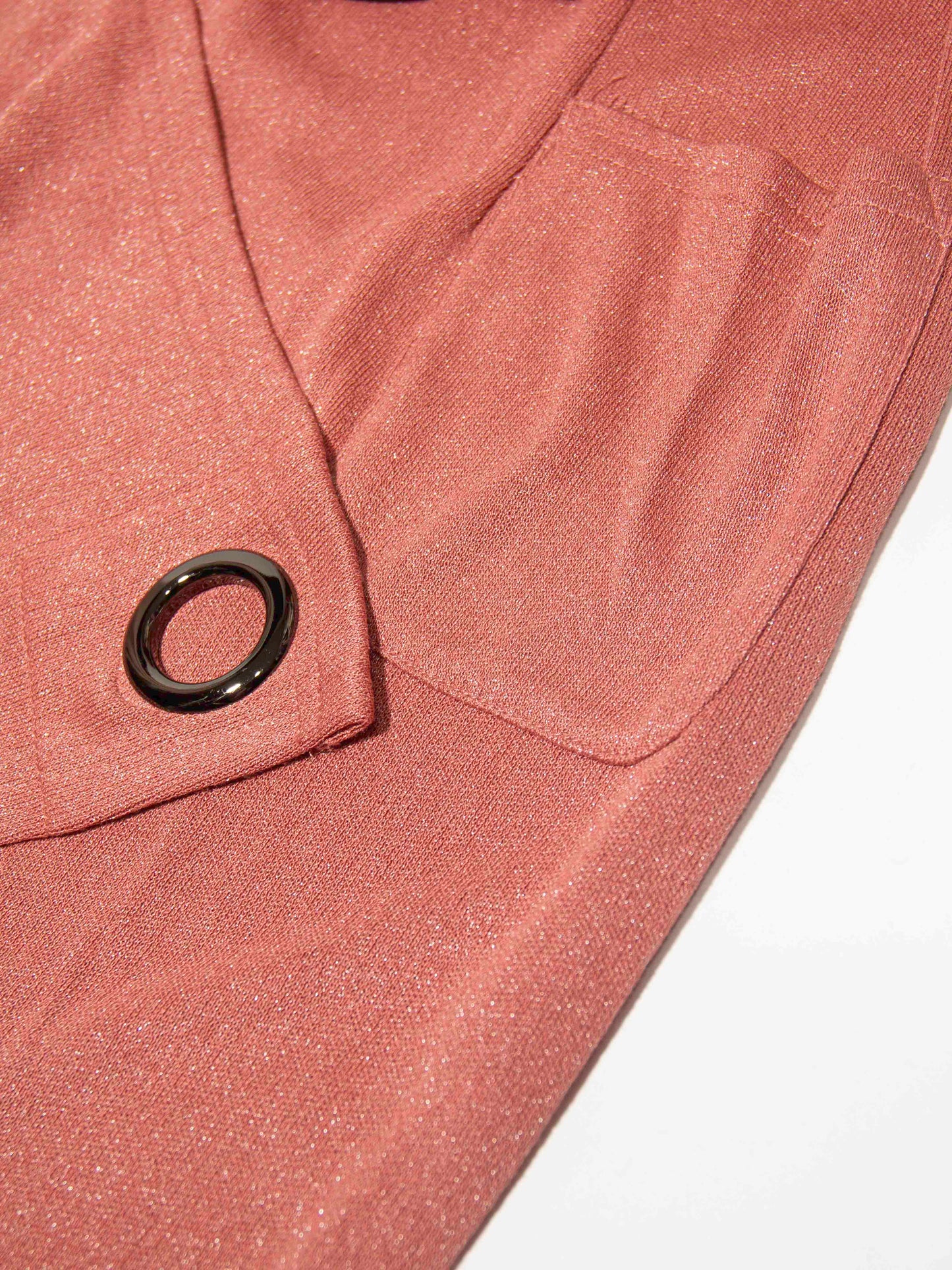 Rosy Shimmer Tie-Waist Dress