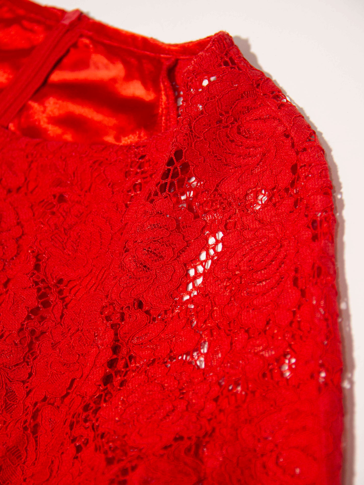 Rosette Lace Fit-and-Flare Dress