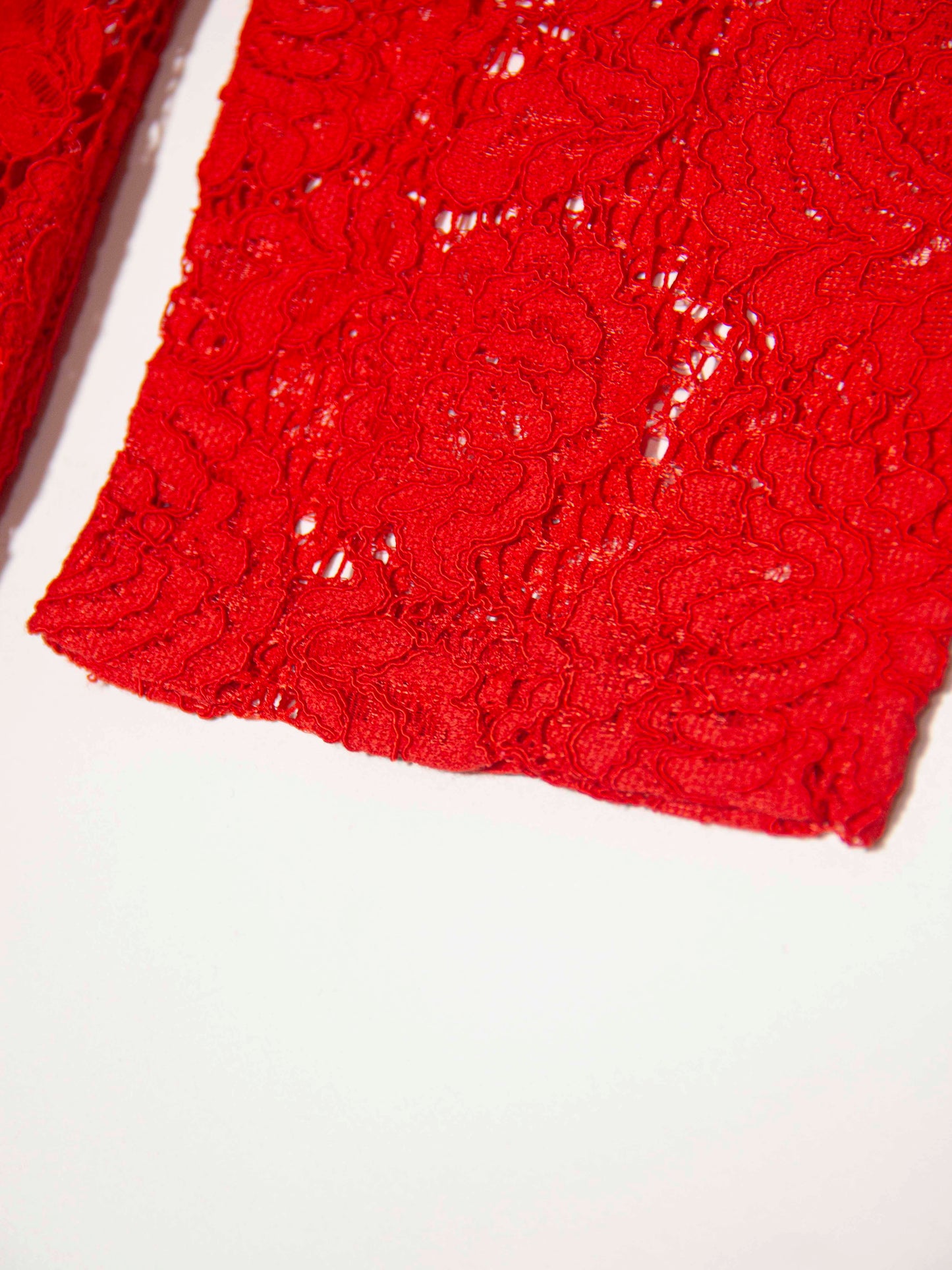 Rosette Lace Fit-and-Flare Dress