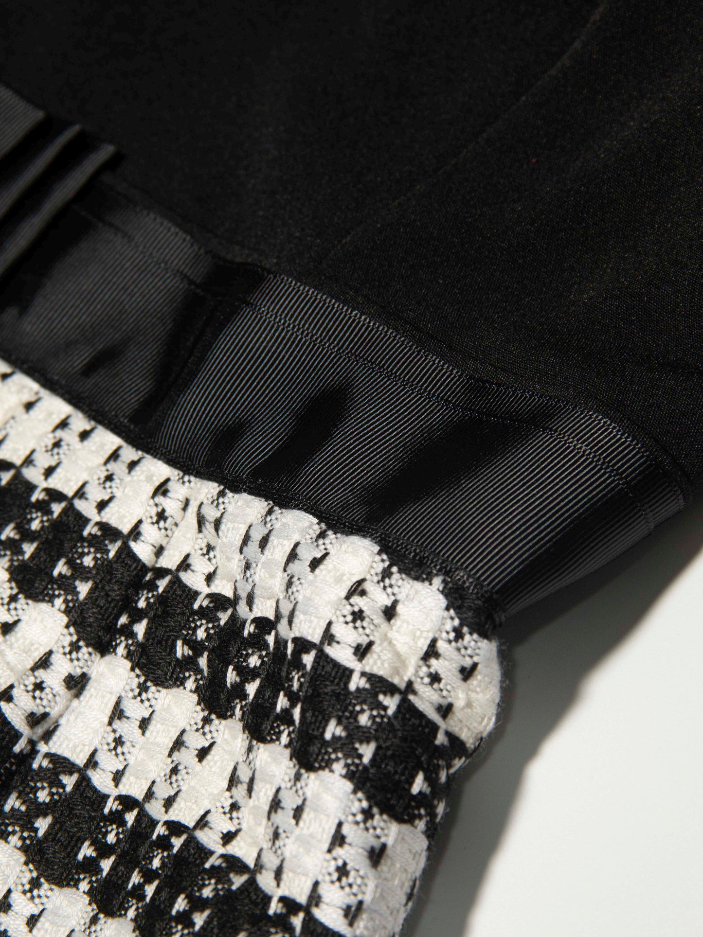 Monochrome Check Panel Dress