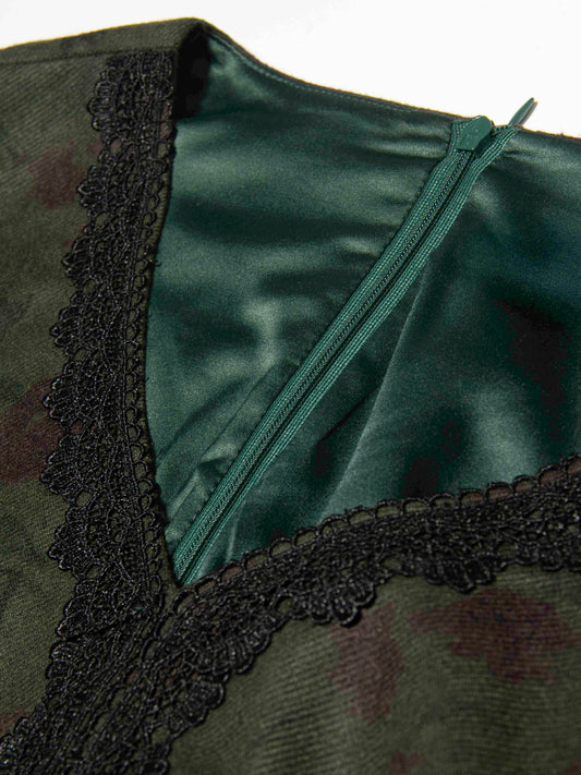 Forest Lace-Sleeve Dress