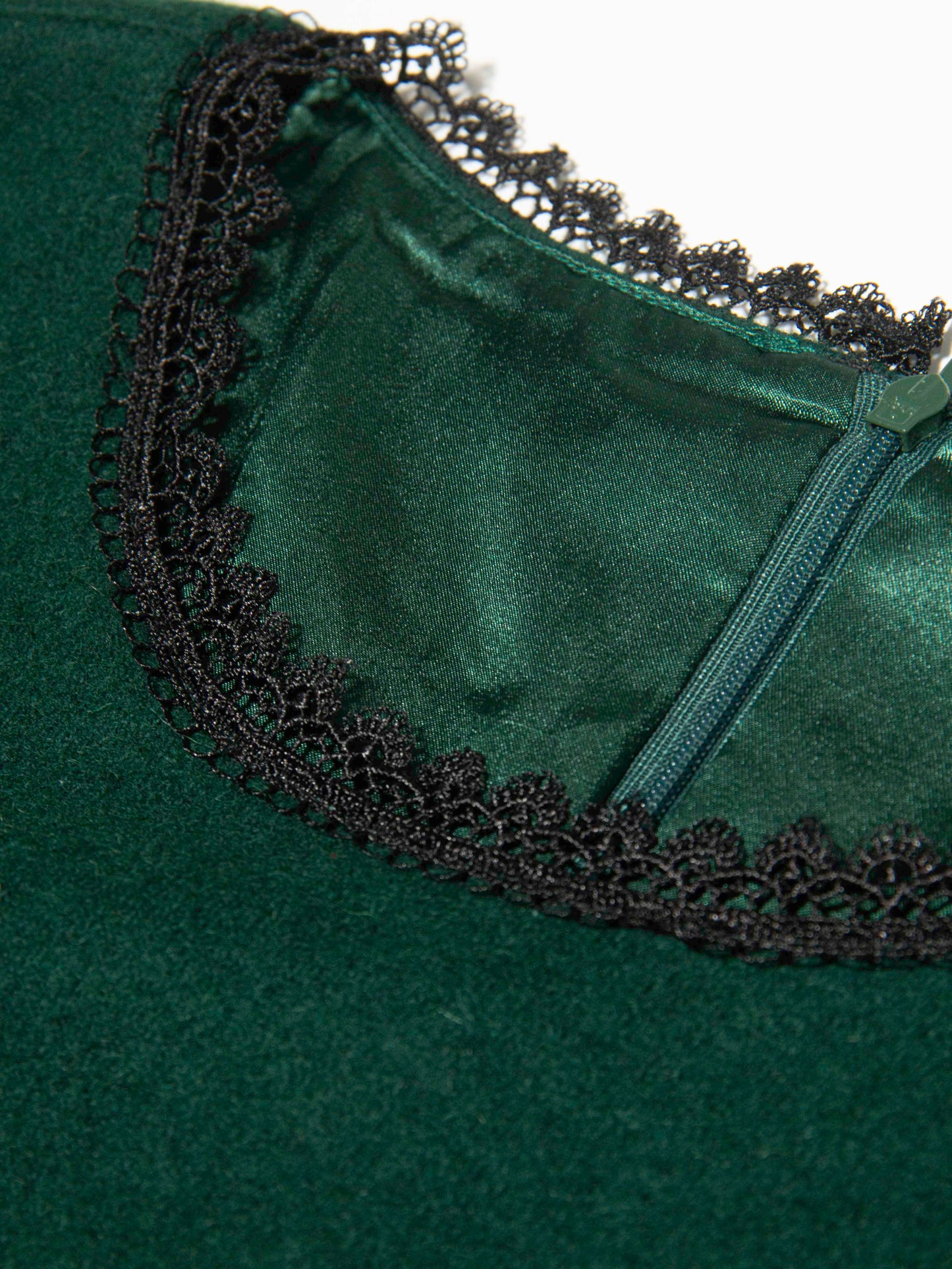 Emerald Noir Lace Panel Dress