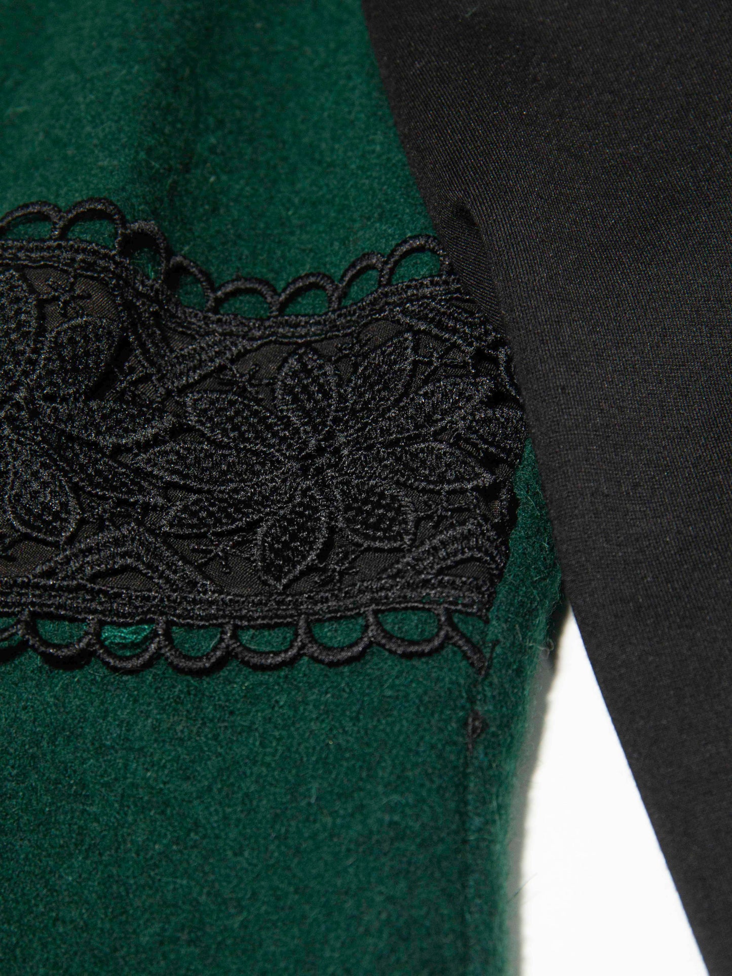 Emerald Noir Lace Panel Dress