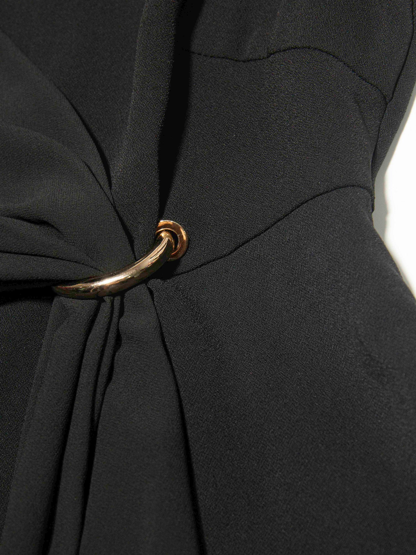 Black Ring-Drape Dress
